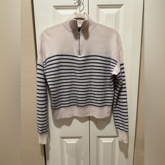 Aqua Cream and Black Striped Sweater - Picture 6 of 12